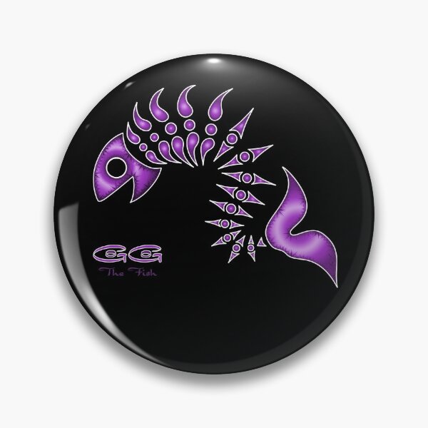 Item preview, GoGo The Fish - Ultraviolet on Black with White Outline [Sml] by Amanda M Lucas designed and sold by Amanda Lucas.