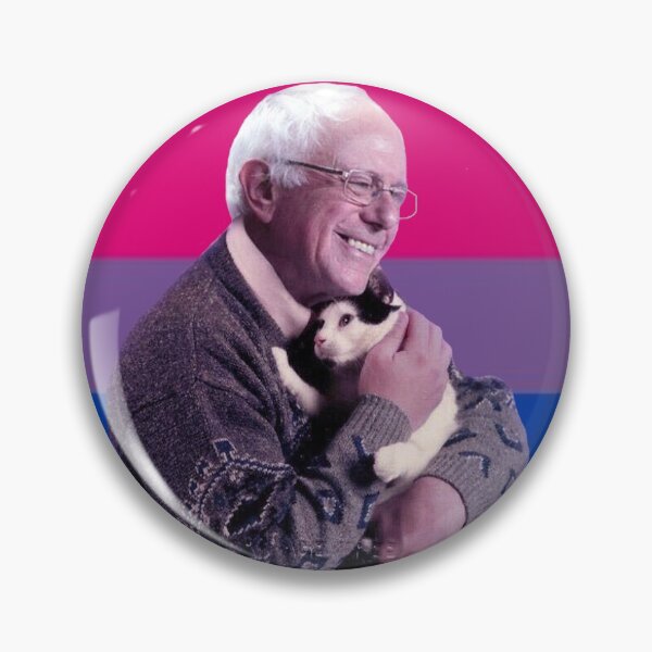 bernie sanders bisexual pride flag Pin