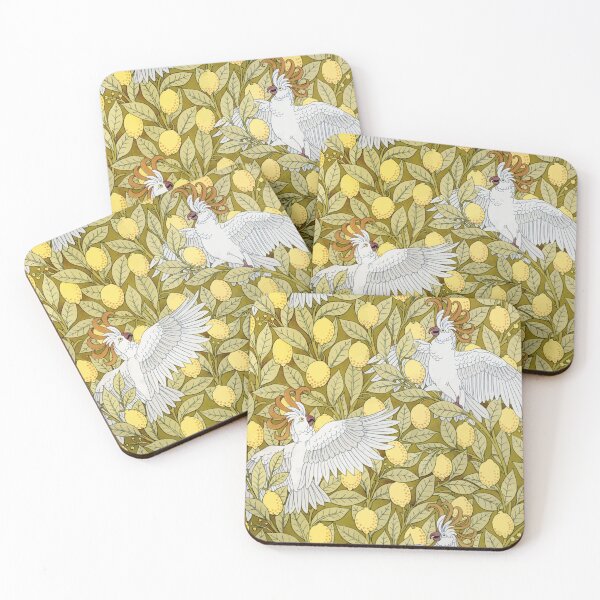 Item preview, Cockatoos and Lemons Cretonne From Animal in Decoration by Maurice Pillard Verneuil designed and sold by digitalvintage.