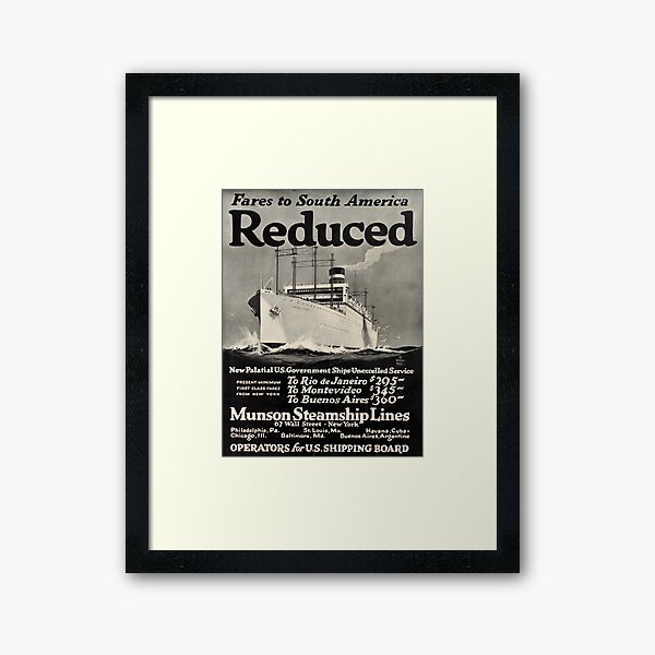 Item preview, Munson Steamship Lines vintage travel poster designed and sold by stickart-marek.