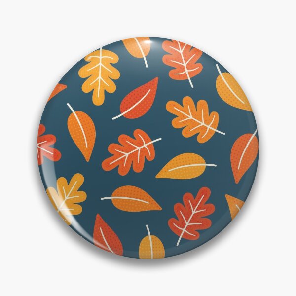 Item preview, Retro Autumn Leaves on Indigo Blue designed and sold by Daisy Beatrice.