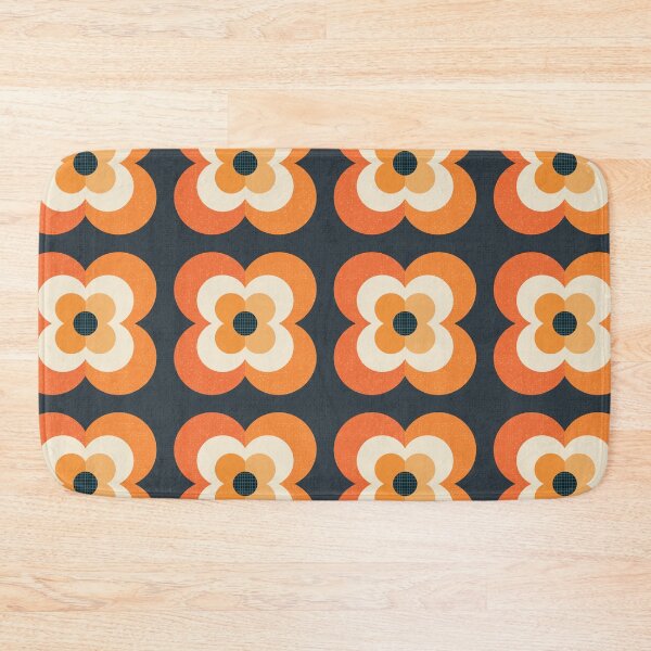 Item preview, Retro Flowers - Orange and Charcoal designed and sold by Daisy Beatrice.