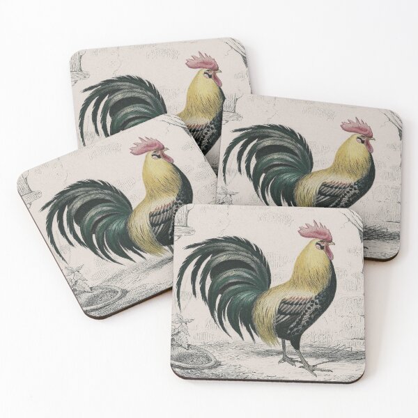 Item preview, Antique Hand Colored Rooster Engraving  designed and sold by FuzzyHoney.