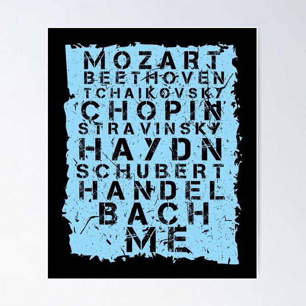 Vista previa del artículo con la obra «Famoso compositor de música clásica regalo músico Mozart», diseñado y vendido por Sinful Charm.