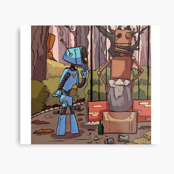 March of the Robot - :D Metal Print