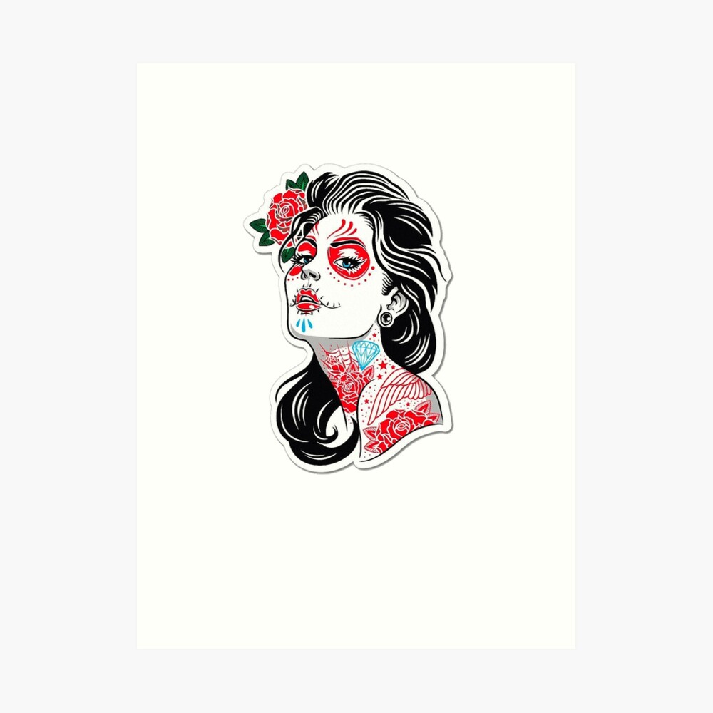 prompthunt: Sugar skull girl tattoo inspired art