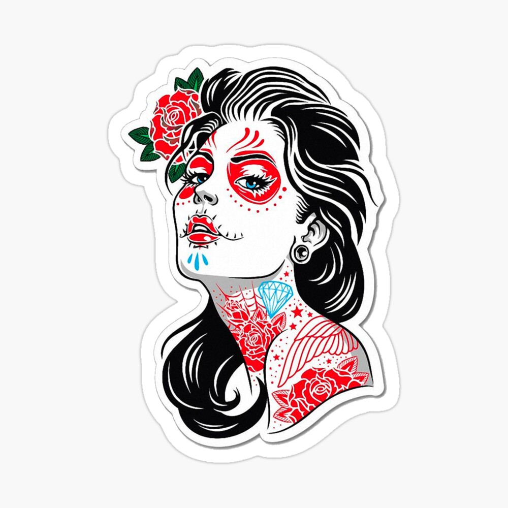 KREA - Sugar skull girl tattoo inspired art