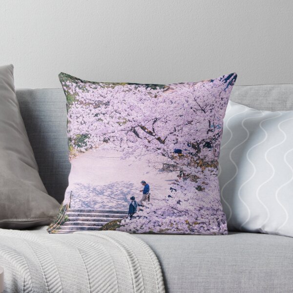 Japon - Stairs under Sakura Coussin