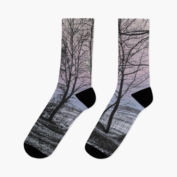 Item preview, Coast of the Baltic Sea in Black and White and Color with Sunrise and Moon designed and sold by Jon Shore.