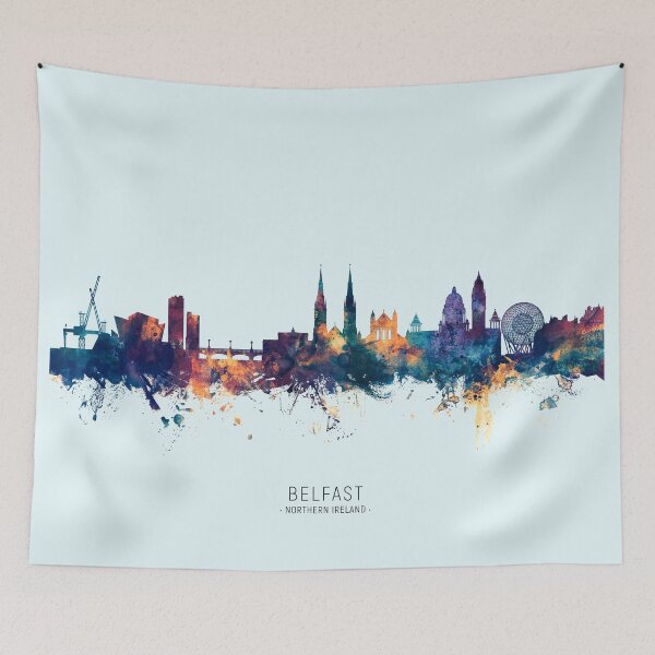 Item preview, Belfast Northern Ireland Skyline designed and sold by ArtPrints.