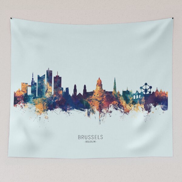 Item preview, Brussels Belgium Skyline designed and sold by ArtPrints.