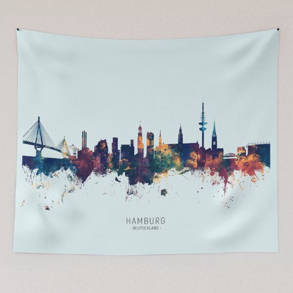 Artikelvorschau, Hamburg Germany Skyline entworfen und verkauft von ArtPrints.