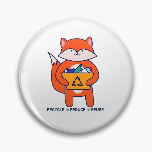 Item preview, Recycle, Reduce, Reuse, Cute, Kawaii Fox- Sustainability designed and sold by EvaWolf.
