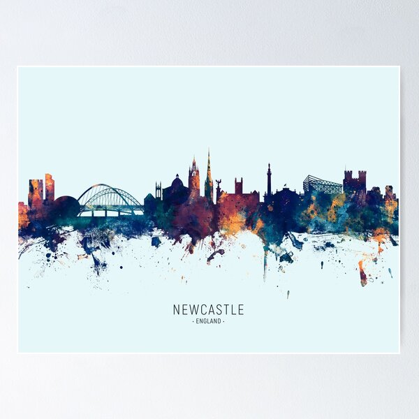 Aperçu de l'œuvre Newcastle England Skyline créée et vendue par ArtPrints.
