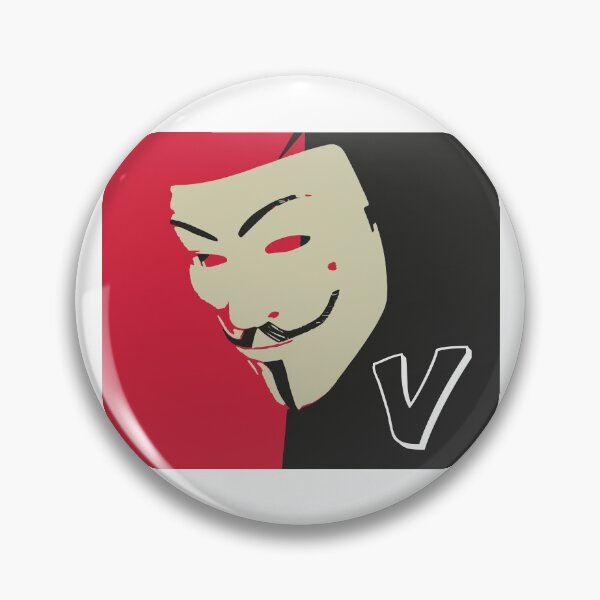 Artikelvorschau, Infografik der Vendetta V Maske in 3 Farben entworfen und verkauft von JonathanP514.