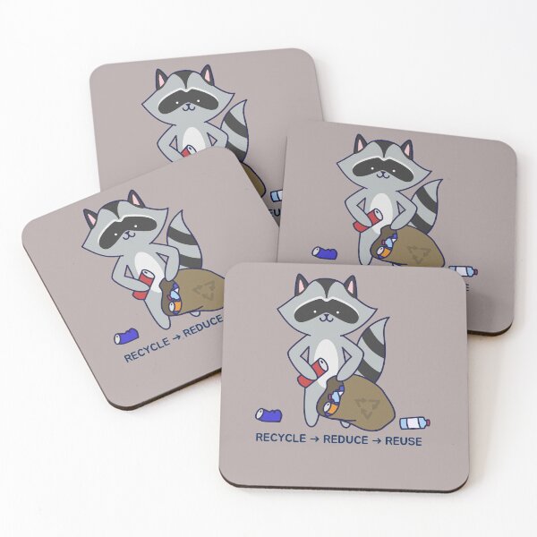 Item preview, Cartoon Raccoon/ Racoon- Recycle, Reduce, Reuse- Sustainability designed and sold by EvaWolf.