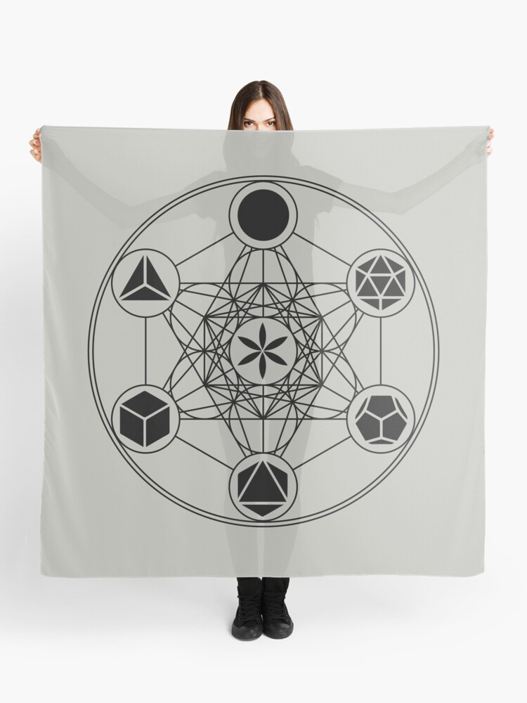 Sacred geometry Metatrons cube with platonic solids | Scarf