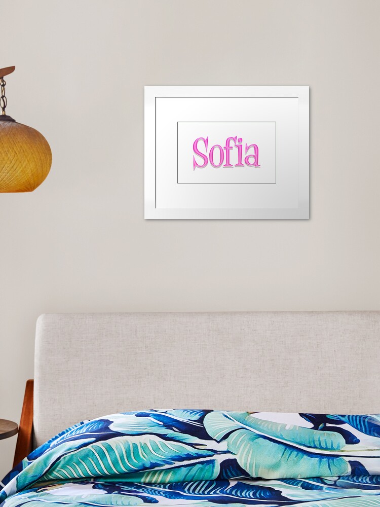 Girl Name Sofia In Pink Panther Cartoon Style Framed Art Print By Space Bug Redbubble