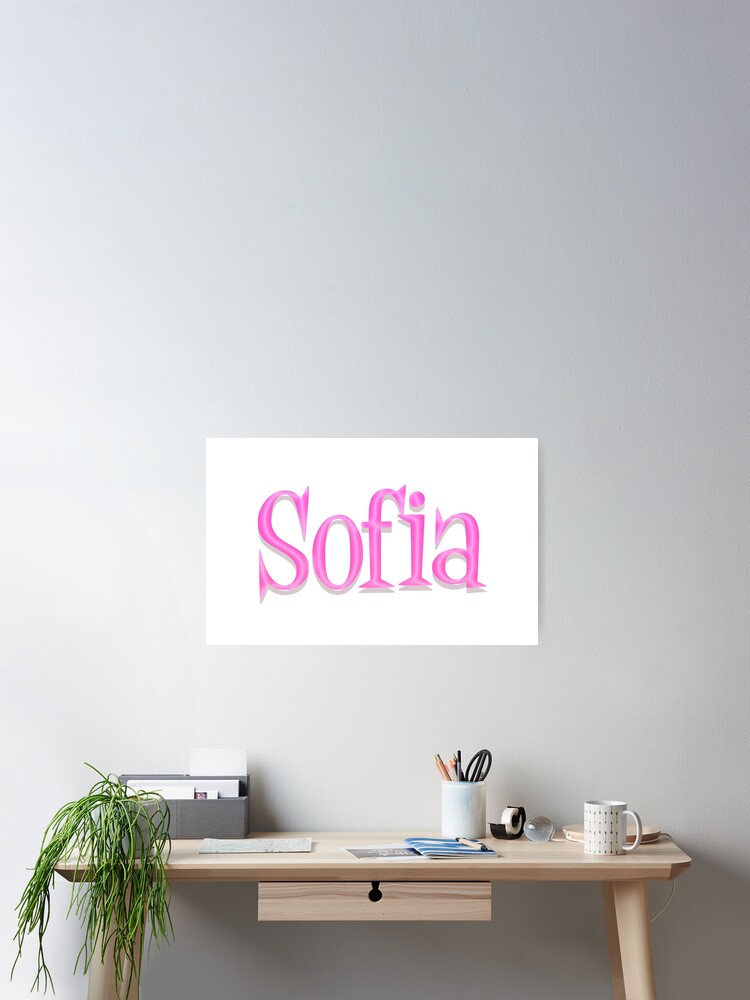 Girl Name Sofia In Pink Panther Cartoon Style Poster By Space Bug Redbubble