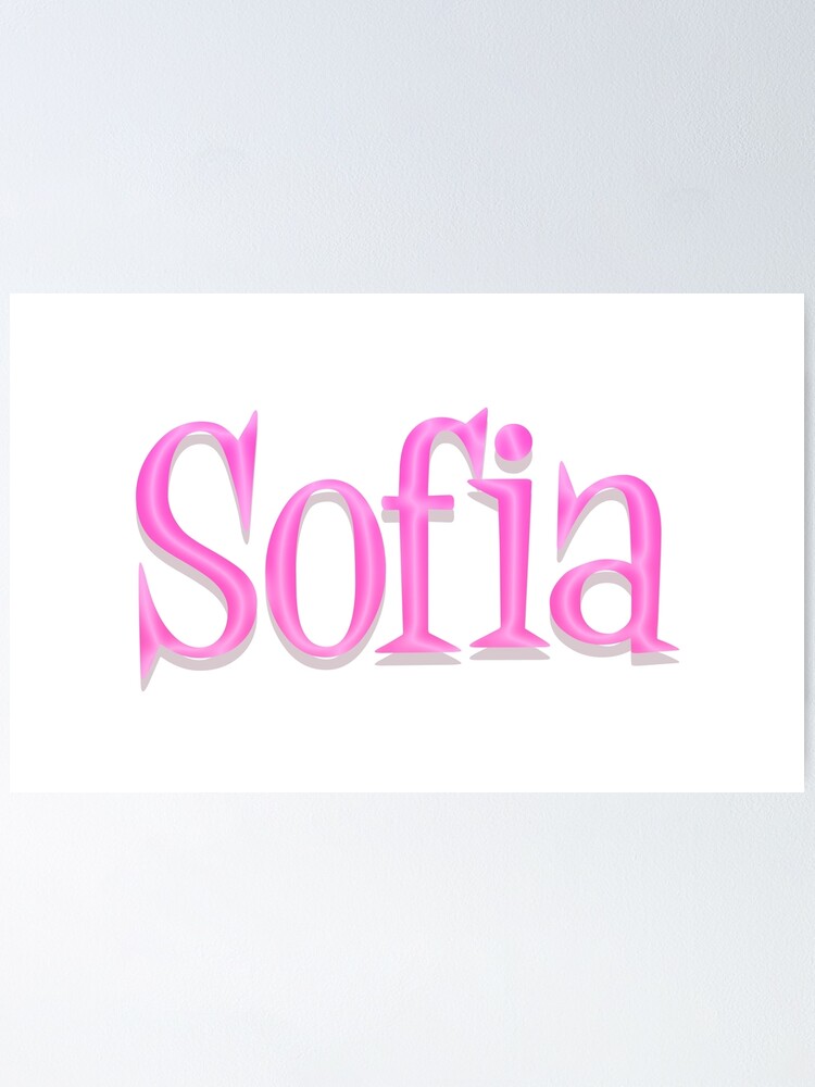 Girl Name Sofia In Pink Panther Cartoon Style Poster By Space Bug Redbubble