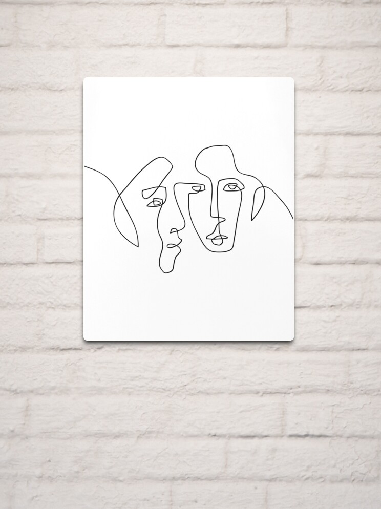 Two Faces Study Line Art Print