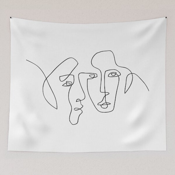 Item preview, 2 Faces - One Line Art designed and sold by TheRedFinch.