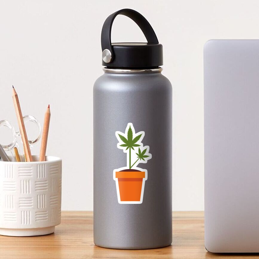 Cannabis flower pot Sticker