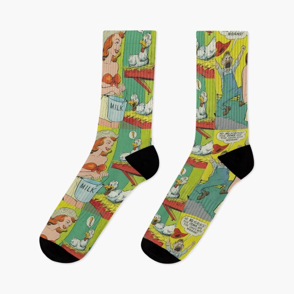 Item preview, A woman trying to milk chickens vintage comic art designed and sold by Vintage Designs +.