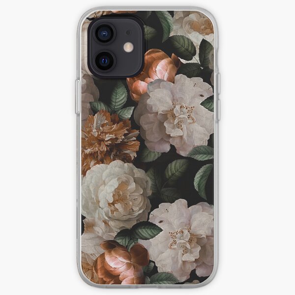 Antique Jan Davidsz. de Heem Lush Roses Flowers On Black Pattern iPhone Soft Case