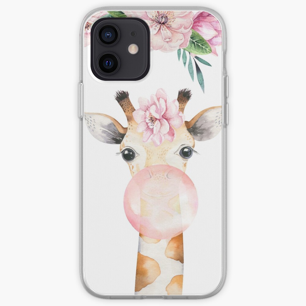 Flower Giraffe with Chewing Gum iPhone Case & Cover