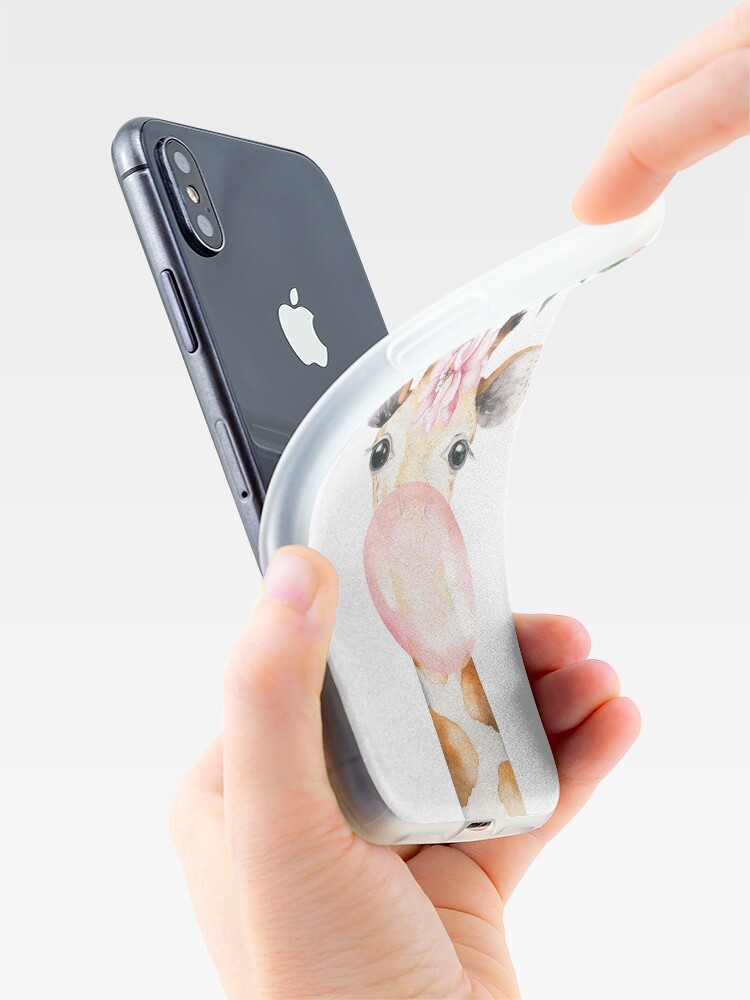 Alternate view of Flower Giraffe with Chewing Gum iPhone Case & Cover
