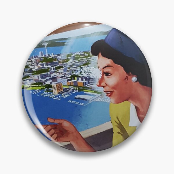 Item preview, Seattle by Air vintage travel poster designed and sold by stickart-marek.