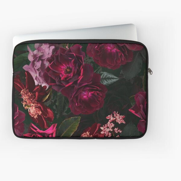 Antique Midnight Botanical Flower Rose Garden Laptop Sleeve