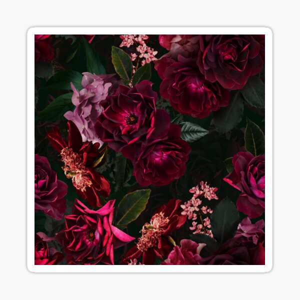 Vista previa del artículo con la obra «Rosa de flores botánicas de medianoche antigua Jardín botánico nocturno Jardín nocturno», diseñado y vendido por UtArt.