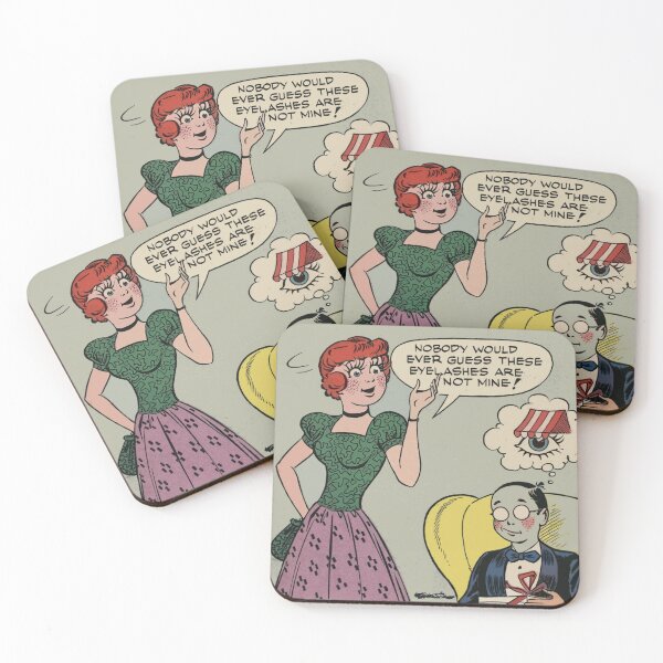 Item preview, Silly eyelashes vintage comic art designed and sold by Vintage Designs +.