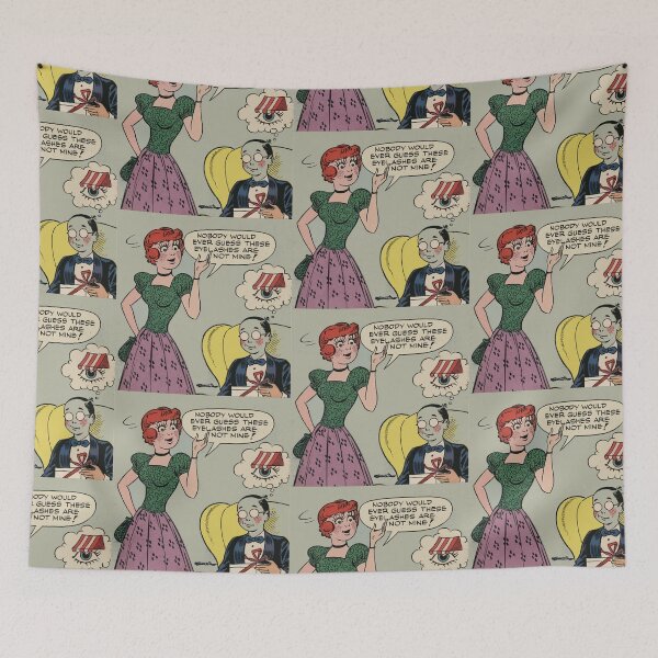 Item preview, Silly eyelashes vintage comic art designed and sold by Vintage Designs +.