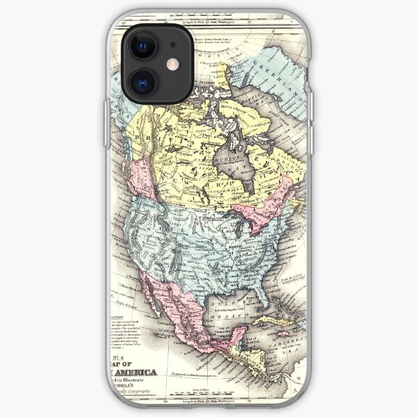Old World Map of North America iPhone Soft Case