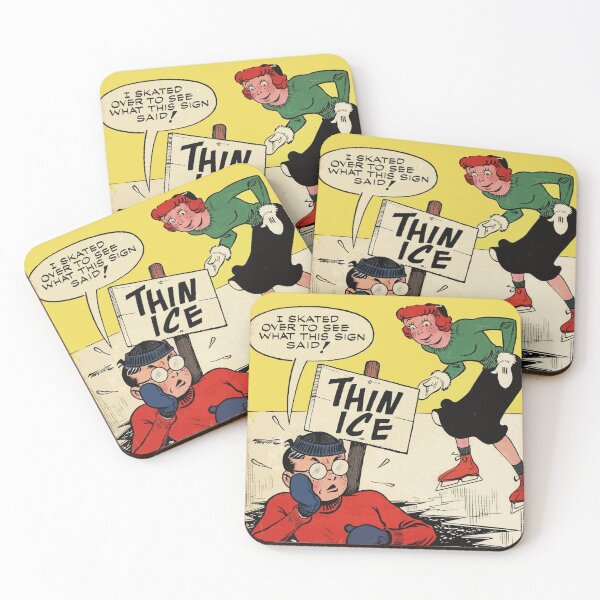Item preview, Thin ice vintage comic art designed and sold by Vintage Designs +.
