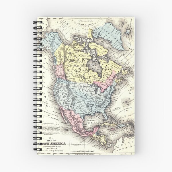 Aperçu de l'œuvre Ancienne carte du monde de l'Amérique du Nord créée et vendue par Calyxta.