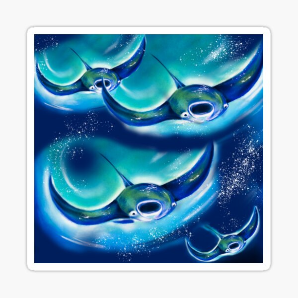 Manta rays accompany you into the depths Sticker