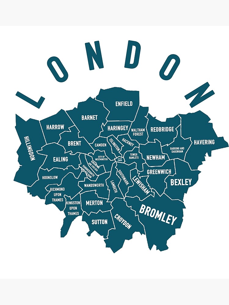 Carte des quartiers de Londres | Carte de vœux