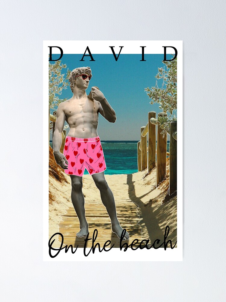 David on the beach by Michelangelo Poster by ErenStream