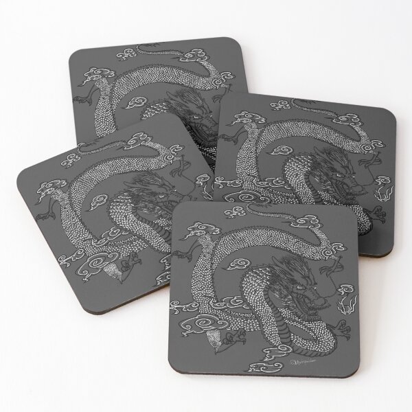 Item preview, Dragon Black Outline on Grey designed and sold by Patartfaction.