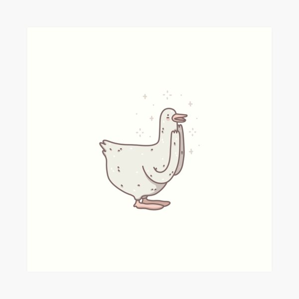 surprised duck with hands Art Print