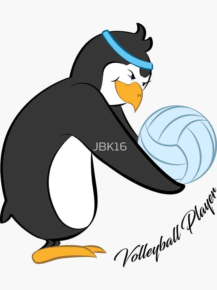 "Color Volleyball Player Penguin " Sticker by JBK16 Redbubble