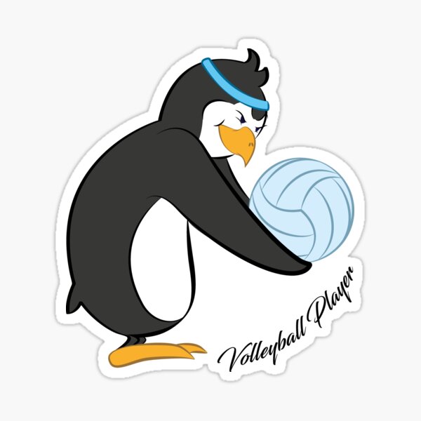 "Color Volleyball Player Penguin " Sticker by JBK16 Redbubble