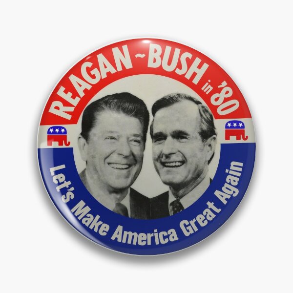 Reagan Bush 1980 Election Campaign Pin