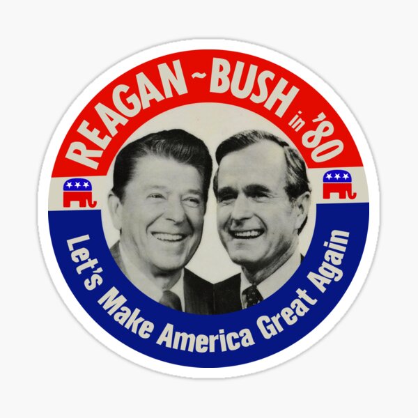 American Vinyl Round Vintage Reagan In '80 Sticker (MAGA 1980 Election Political Logo