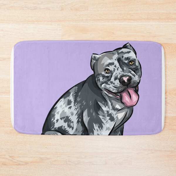 Item preview, American Bully | Merle | Cropped | Purple Background | Cute Cartoon Dog Art designed and sold by shirinsart.