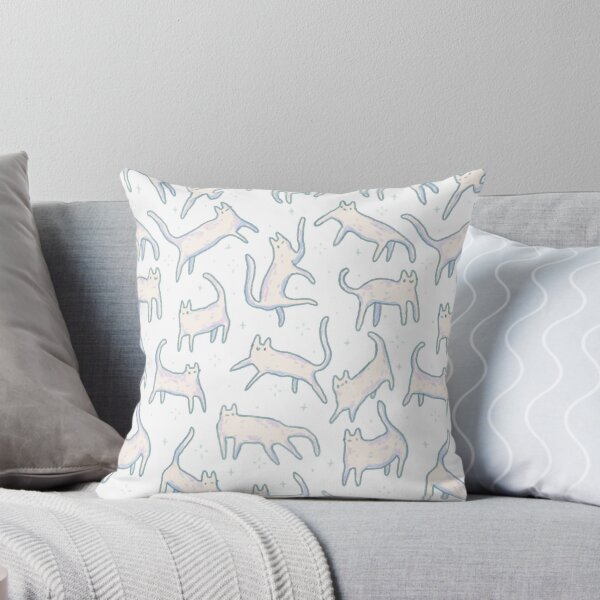 pastel cats Throw Pillow